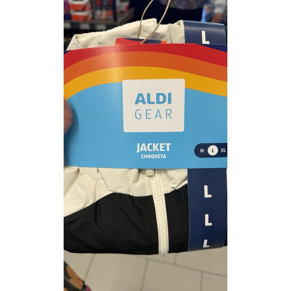 ALDI GEAR Men's Jogger Tracksuit Set L Black White 100% Polyester Jacket Pants